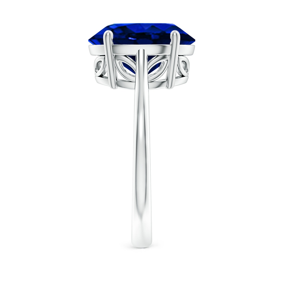 12x10mm Lab-Grown Oval Solitaire Blue Sapphire Cocktail Ring in White Gold side 299