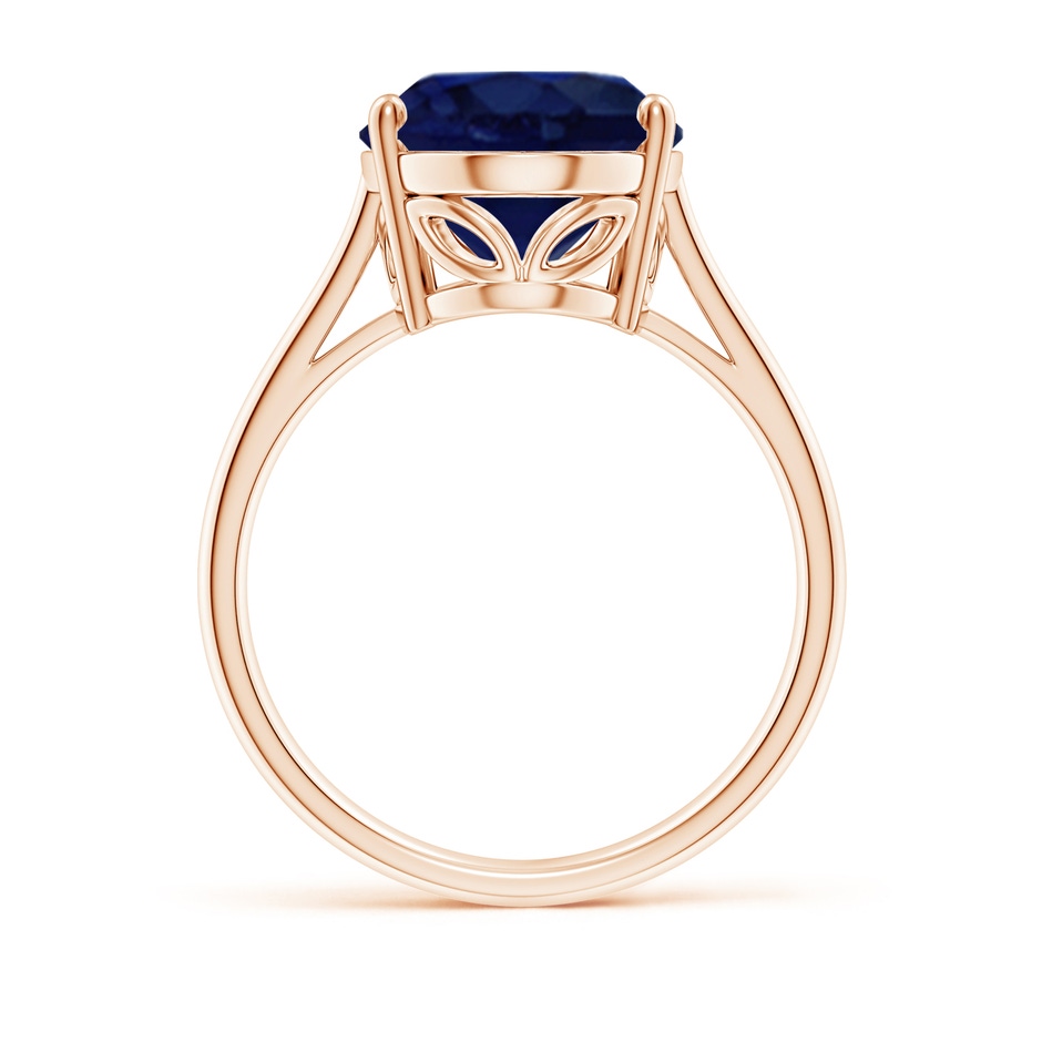 14x10mm A Oval Solitaire Blue Sapphire Cocktail Ring in Rose Gold side 199