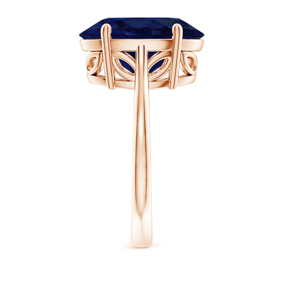 14x10mm A Oval Solitaire Blue Sapphire Cocktail Ring in Rose Gold side 299