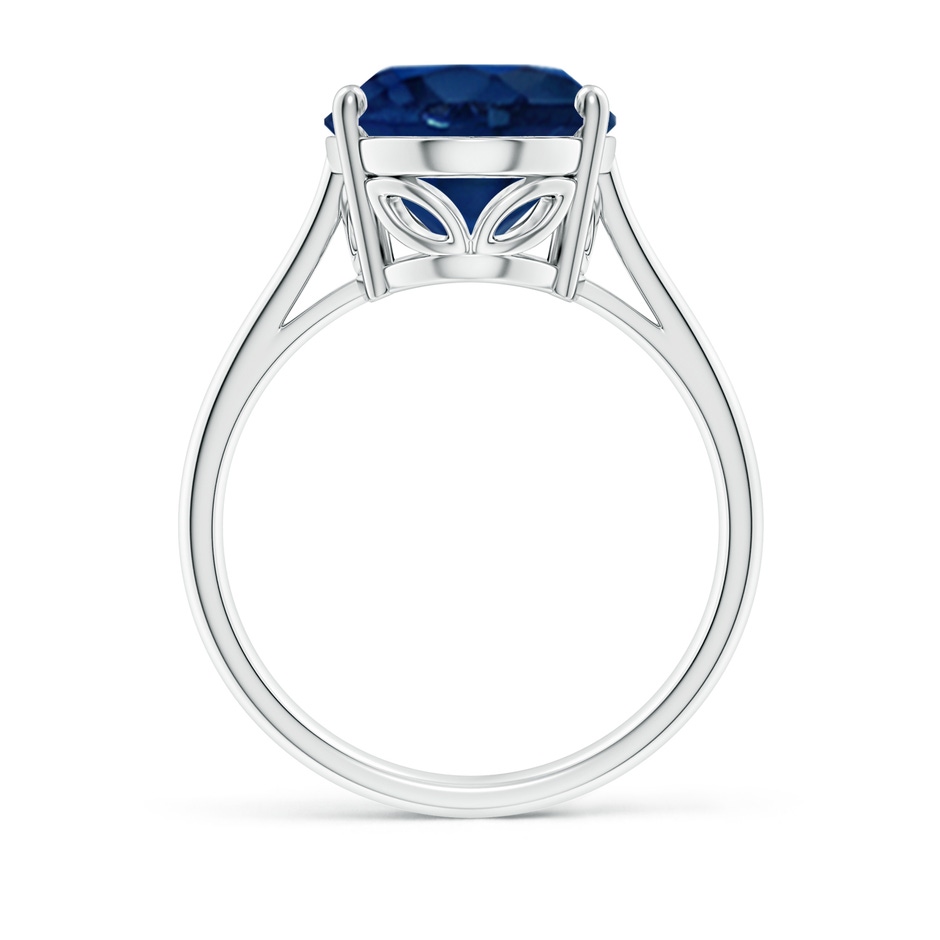 14x10mm AA Oval Solitaire Blue Sapphire Cocktail Ring in P950 Platinum side 199