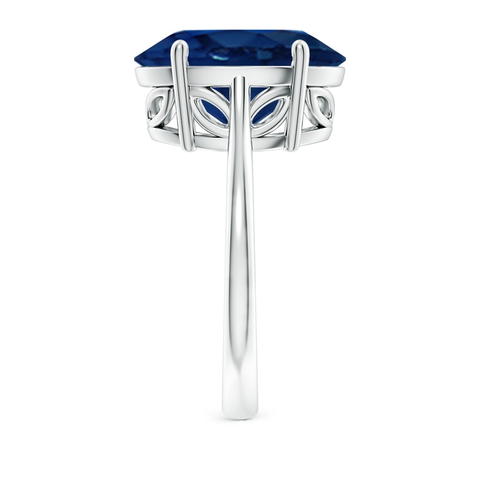 14x10mm AA Oval Solitaire Blue Sapphire Cocktail Ring in P950 Platinum side 299