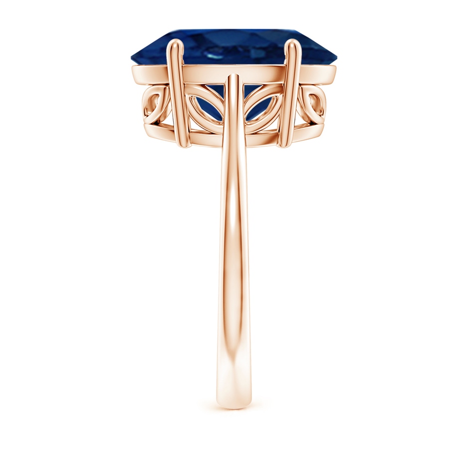 14x10mm AA Oval Solitaire Blue Sapphire Cocktail Ring in Rose Gold side 299