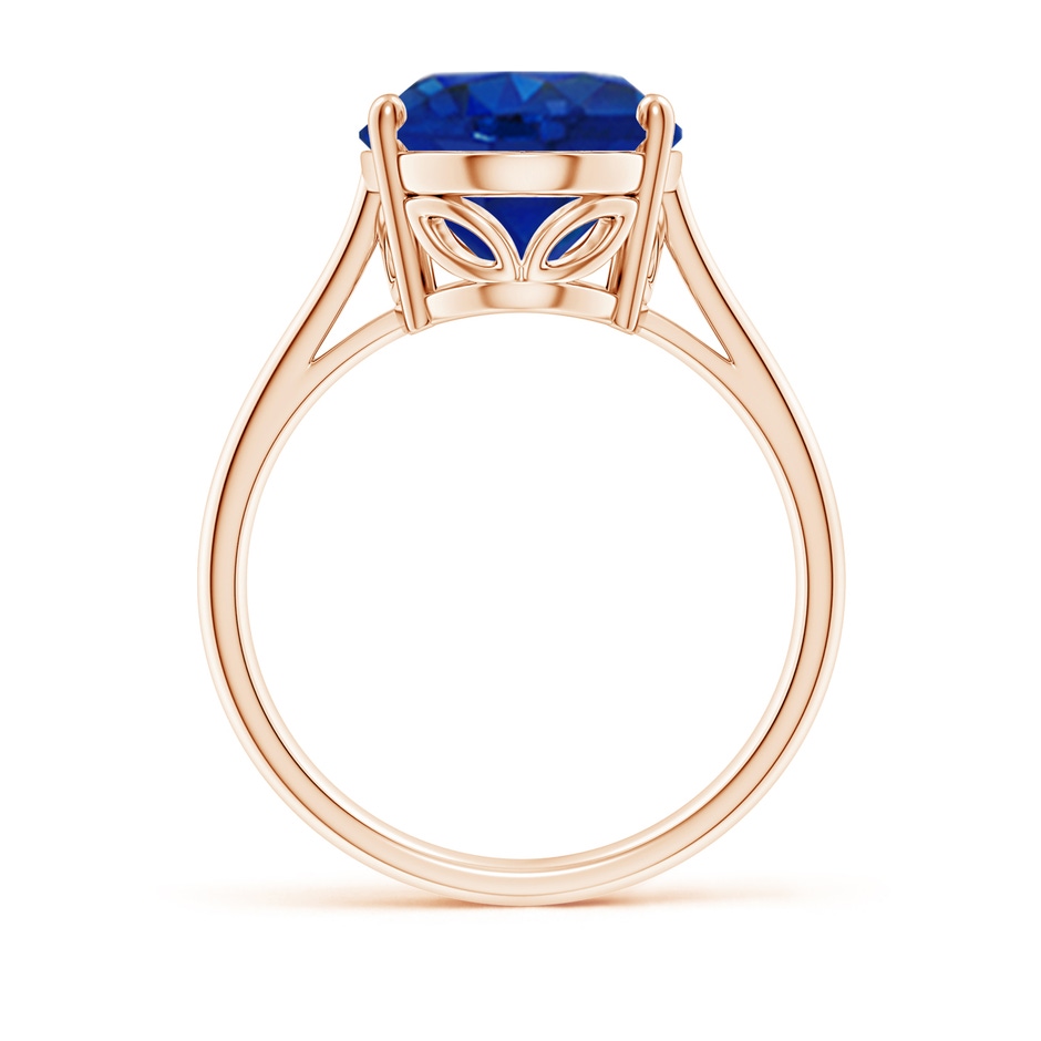 14x10mm AAA Oval Solitaire Blue Sapphire Cocktail Ring in Rose Gold side 199