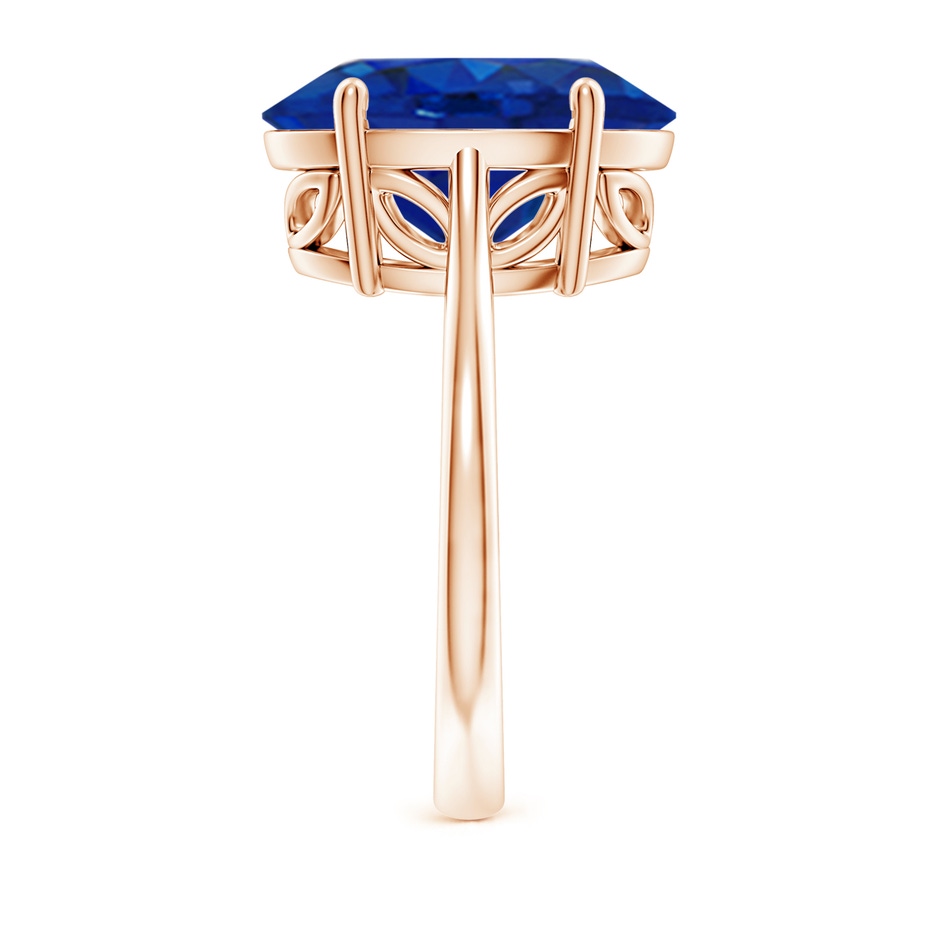 14x10mm AAA Oval Solitaire Blue Sapphire Cocktail Ring in Rose Gold side 299