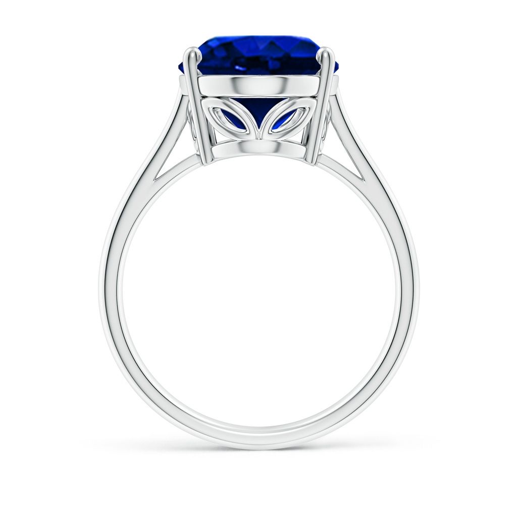 14x10mm AAAA Oval Solitaire Blue Sapphire Cocktail Ring in P950 Platinum - side 199