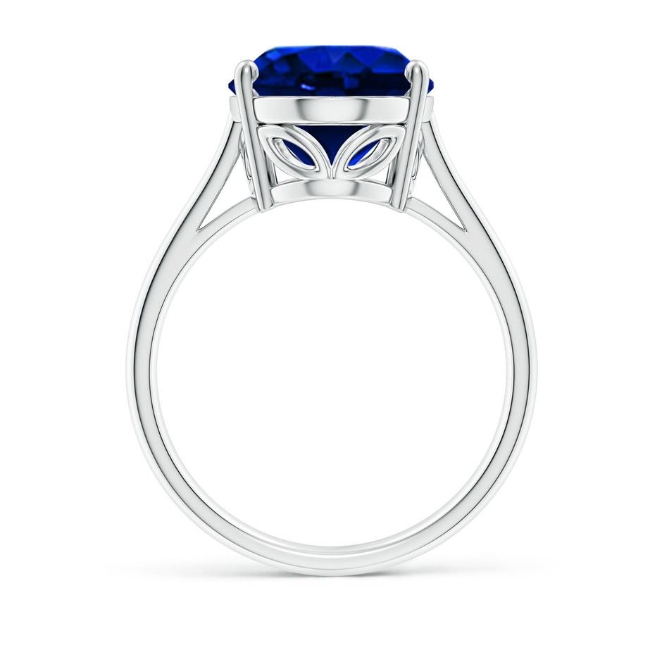 14x10mm AAAA Oval Solitaire Blue Sapphire Cocktail Ring in P950 Platinum side 199