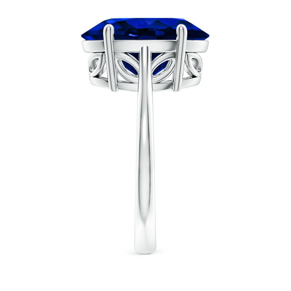 14x10mm AAAA Oval Solitaire Blue Sapphire Cocktail Ring in P950 Platinum side 299