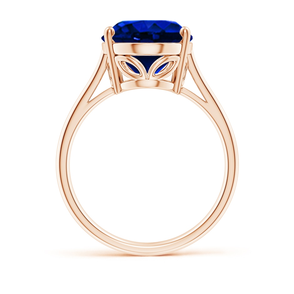 14x10mm AAAA Oval Solitaire Blue Sapphire Cocktail Ring in Rose Gold side 199