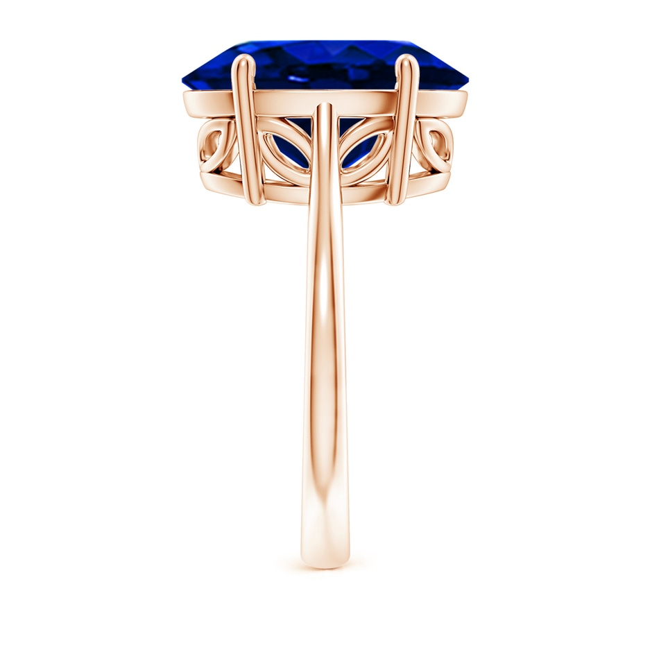 14x10mm AAAA Oval Solitaire Blue Sapphire Cocktail Ring in Rose Gold side 299