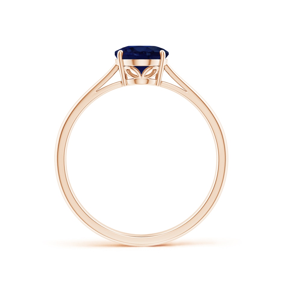 8x6mm A Oval Solitaire Blue Sapphire Cocktail Ring in Rose Gold side 199