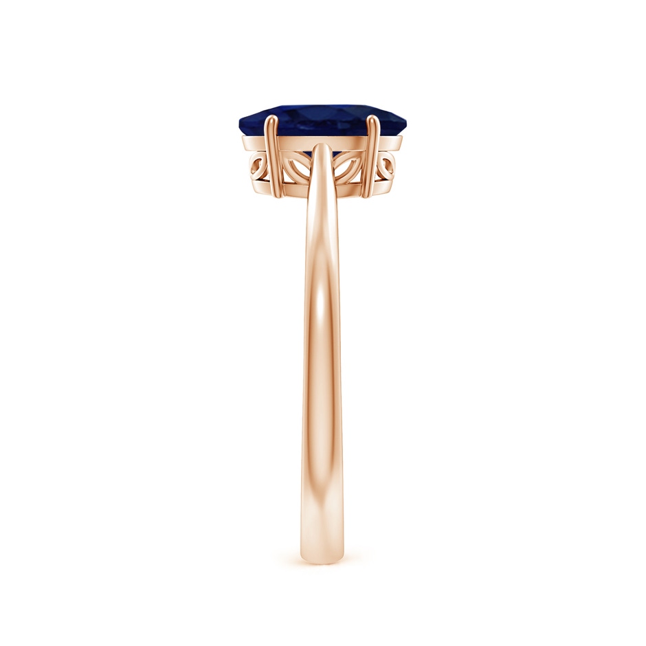 8x6mm A Oval Solitaire Blue Sapphire Cocktail Ring in Rose Gold side 299