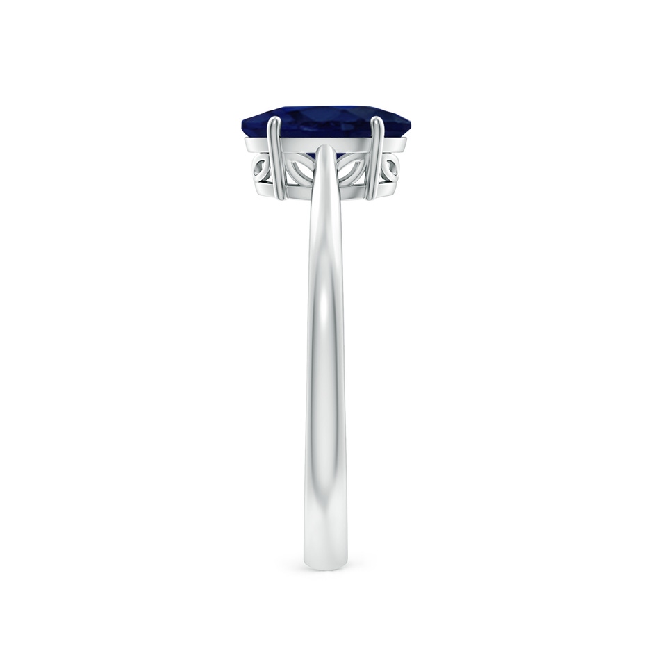 8x6mm A Oval Solitaire Blue Sapphire Cocktail Ring in White Gold side 299