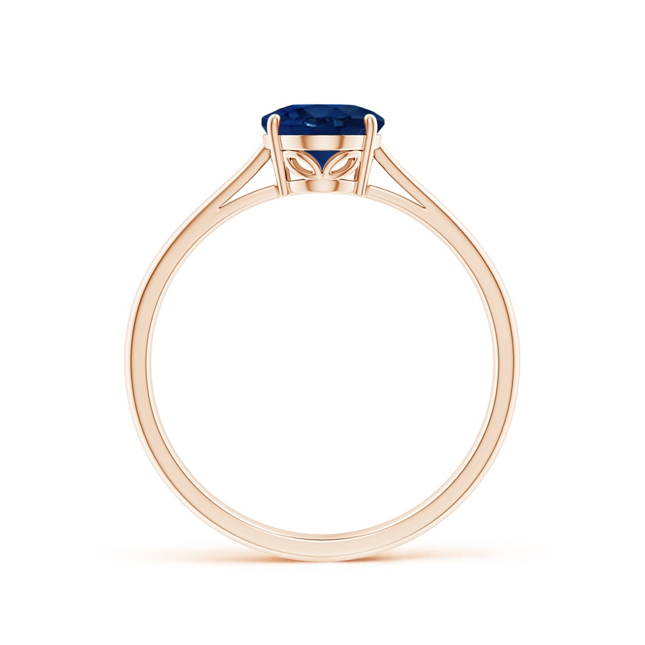 8x6mm AA Oval Solitaire Blue Sapphire Cocktail Ring in Rose Gold side 199