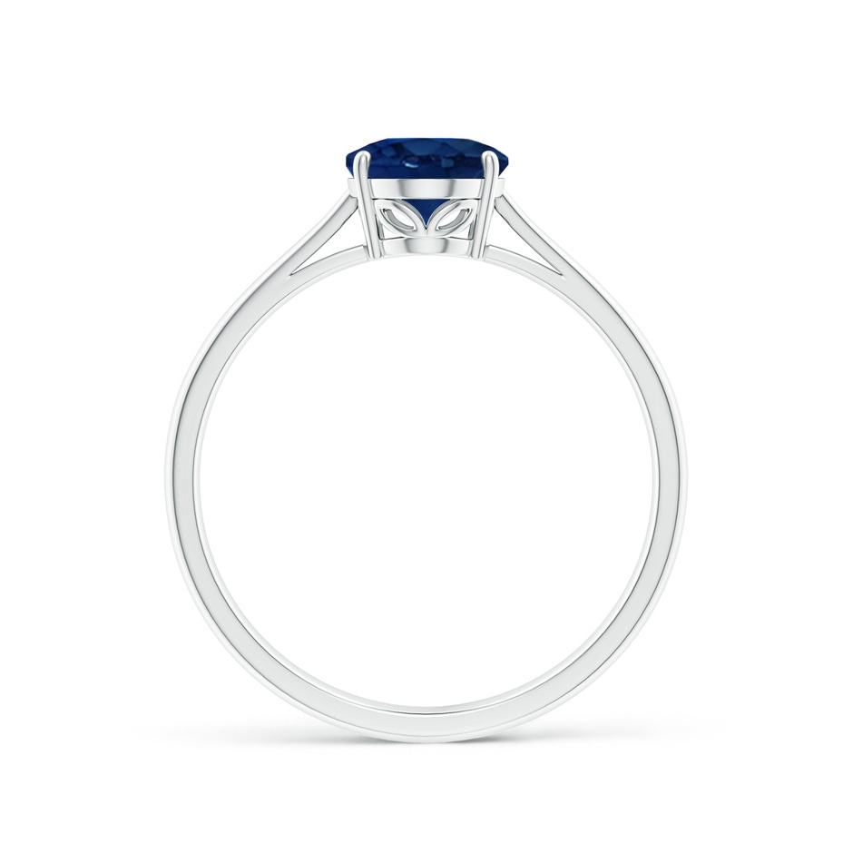 8x6mm AA Oval Solitaire Blue Sapphire Cocktail Ring in White Gold side 199