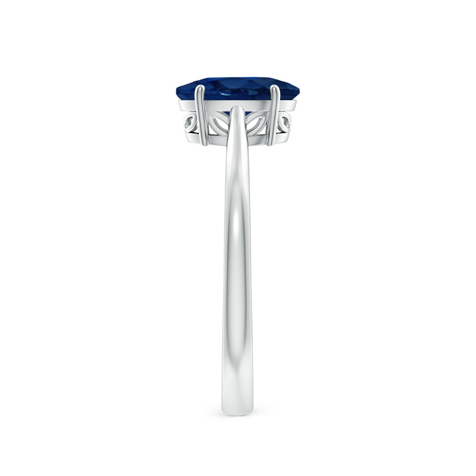 8x6mm AA Oval Solitaire Blue Sapphire Cocktail Ring in White Gold side 299