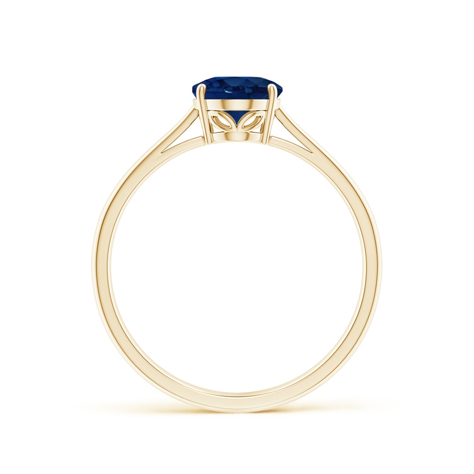 8x6mm AA Oval Solitaire Blue Sapphire Cocktail Ring in Yellow Gold side 199