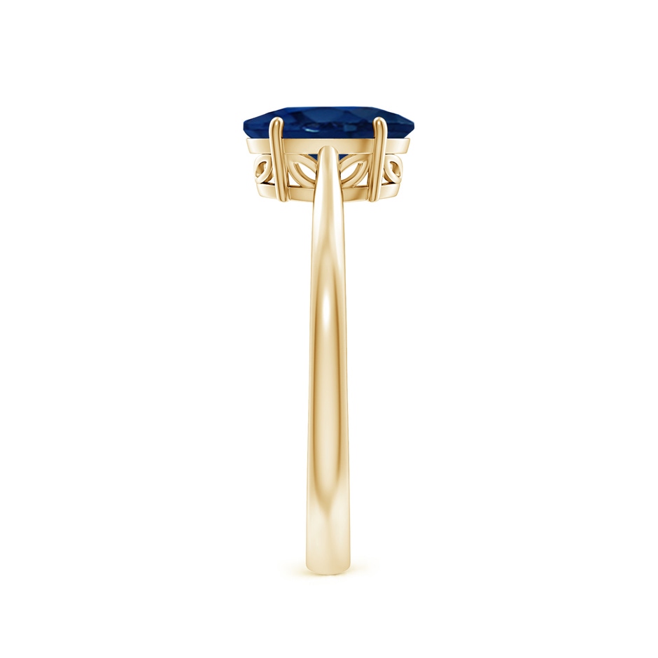 8x6mm AA Oval Solitaire Blue Sapphire Cocktail Ring in Yellow Gold side 299