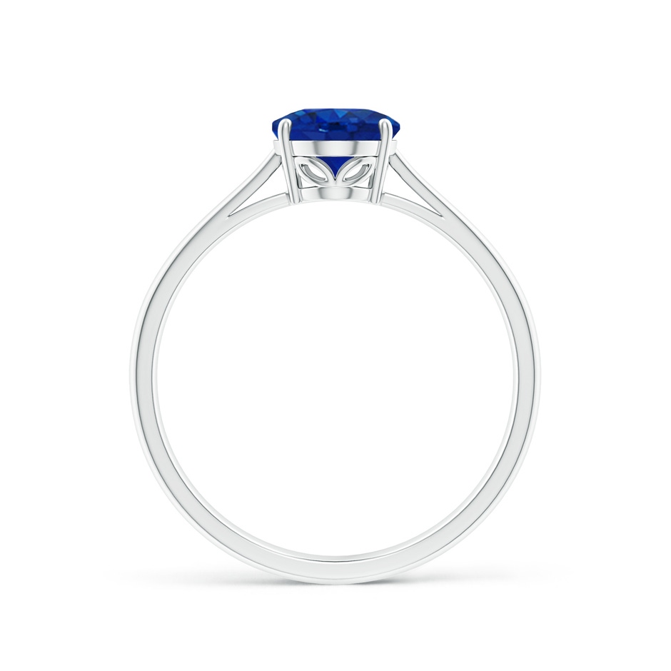 8x6mm AAA Oval Solitaire Blue Sapphire Cocktail Ring in P950 Platinum side 199