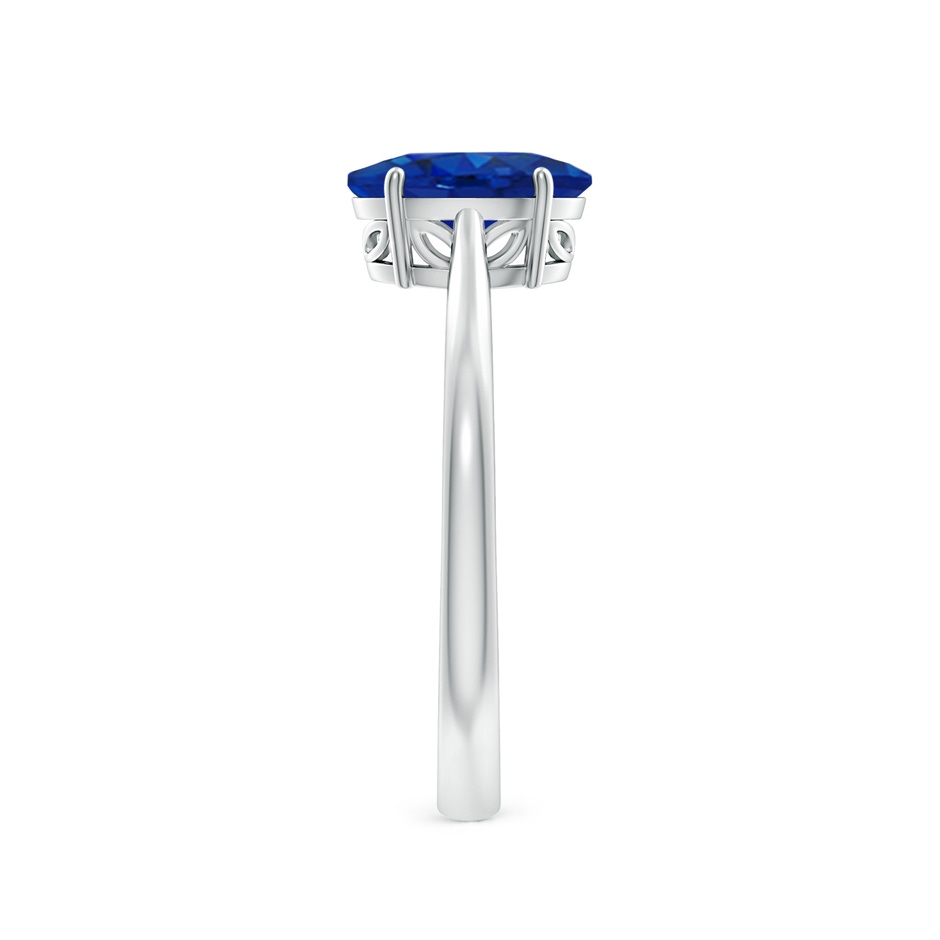 8x6mm AAA Oval Solitaire Blue Sapphire Cocktail Ring in P950 Platinum side 299