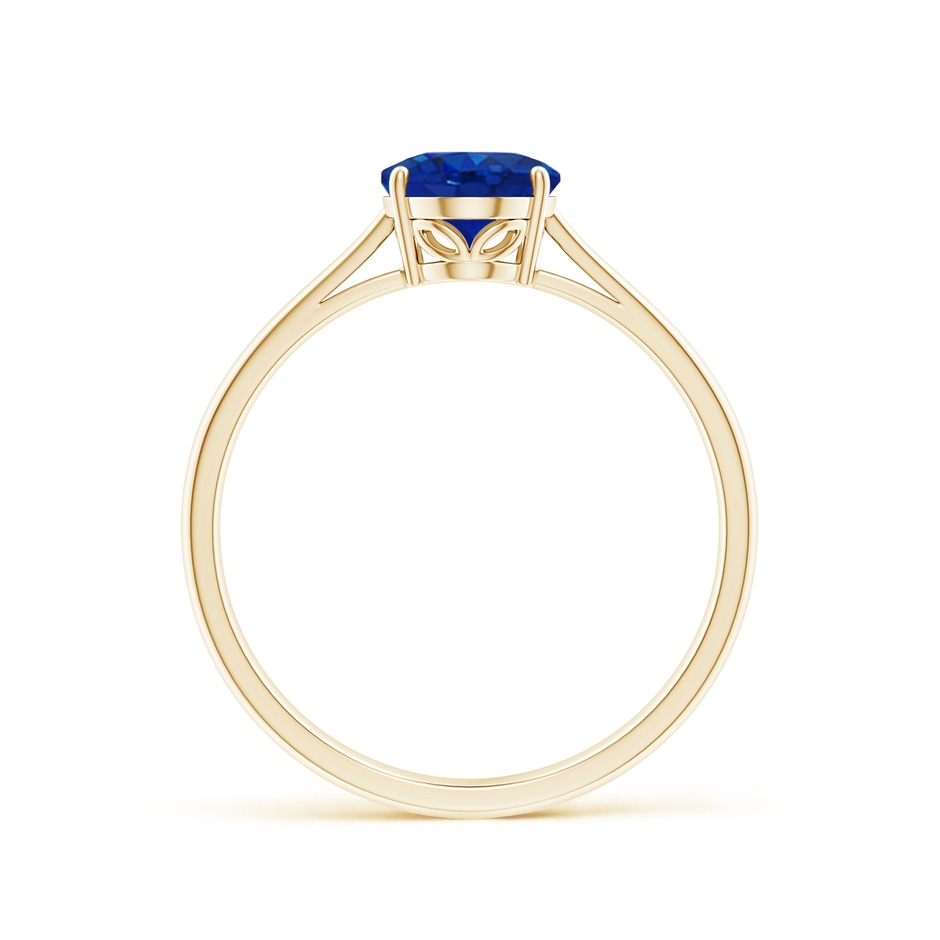 8x6mm AAA Oval Solitaire Blue Sapphire Cocktail Ring in Yellow Gold side 199