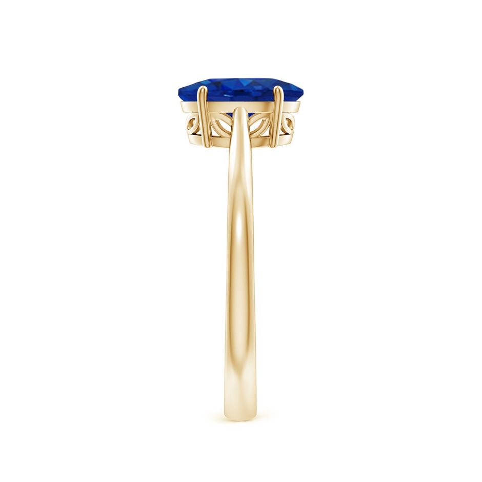 8x6mm AAA Oval Solitaire Blue Sapphire Cocktail Ring in Yellow Gold side 299
