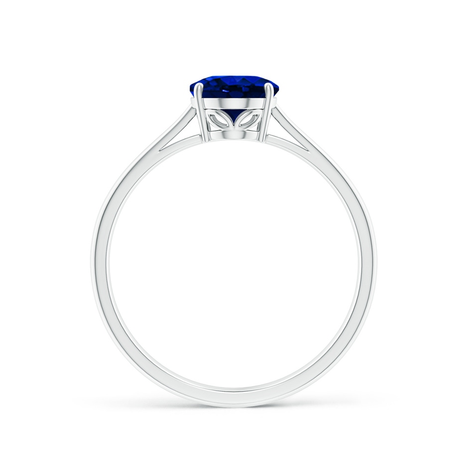 8x6mm AAAA Oval Solitaire Blue Sapphire Cocktail Ring in White Gold side 199