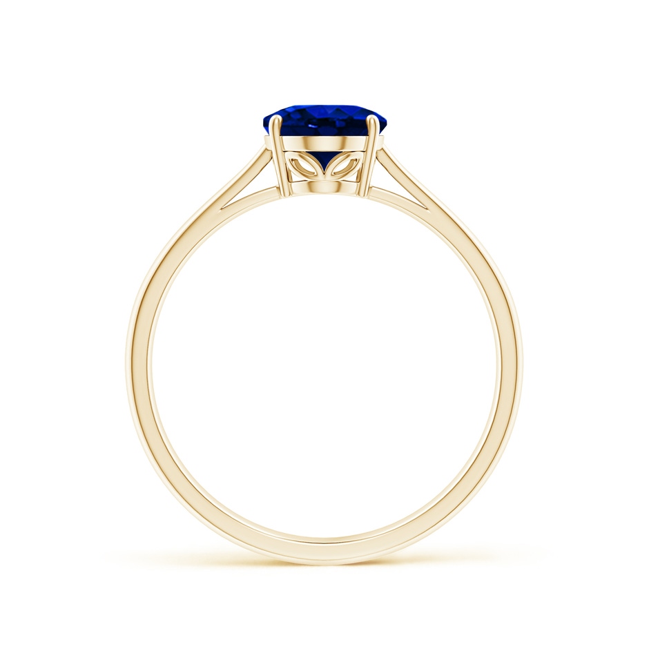 8x6mm AAAA Oval Solitaire Blue Sapphire Cocktail Ring in Yellow Gold side 199