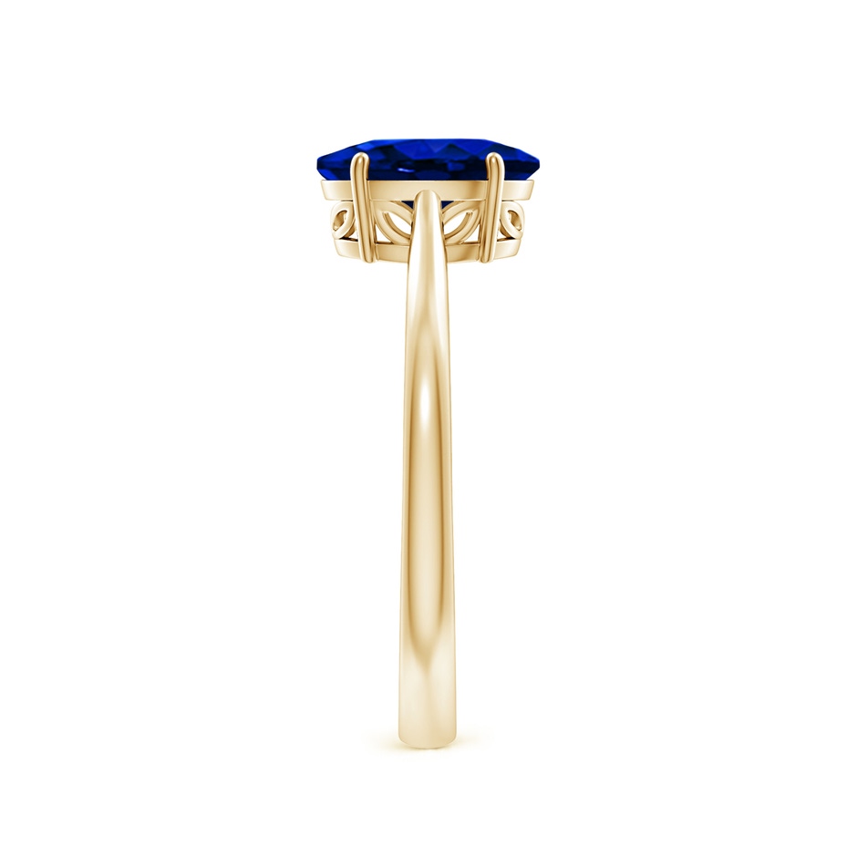 8x6mm AAAA Oval Solitaire Blue Sapphire Cocktail Ring in Yellow Gold side 299
