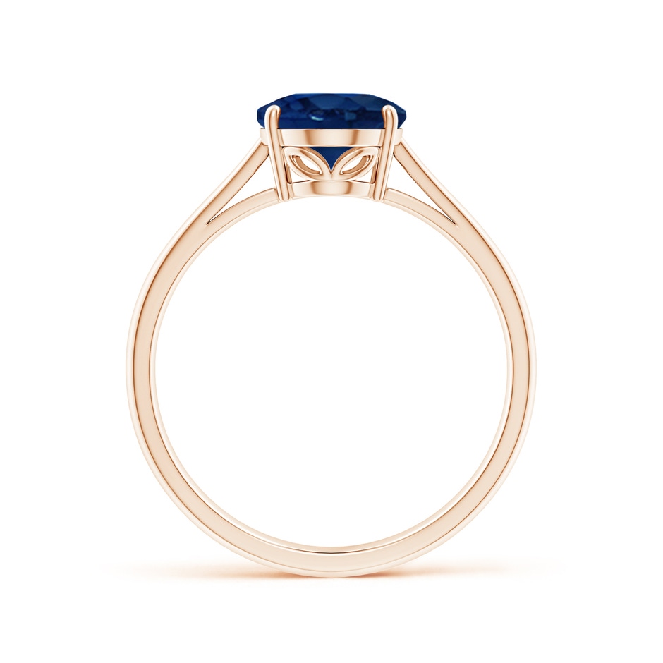 9x7mm AA Oval Solitaire Blue Sapphire Cocktail Ring in Rose Gold side 199