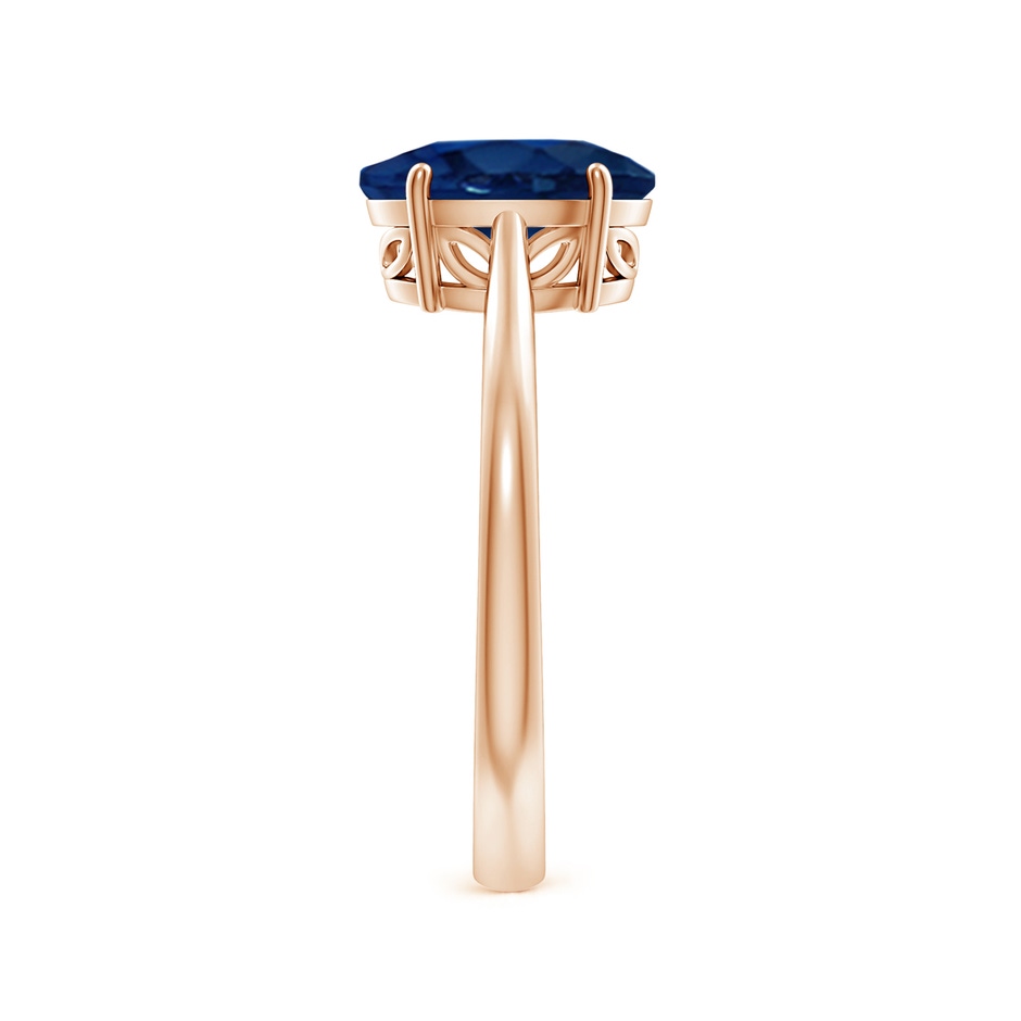 9x7mm AA Oval Solitaire Blue Sapphire Cocktail Ring in Rose Gold side 299