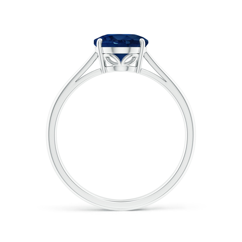 9x7mm AA Oval Solitaire Blue Sapphire Cocktail Ring in White Gold side 199