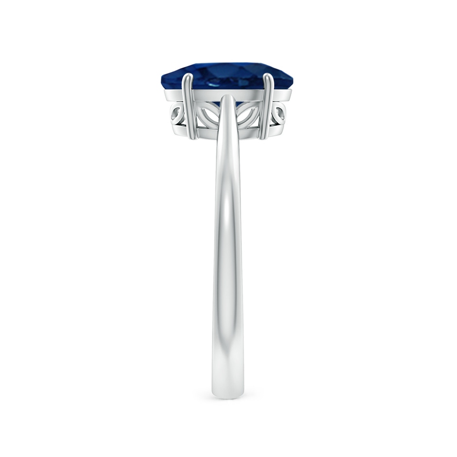 9x7mm AA Oval Solitaire Blue Sapphire Cocktail Ring in White Gold side 299