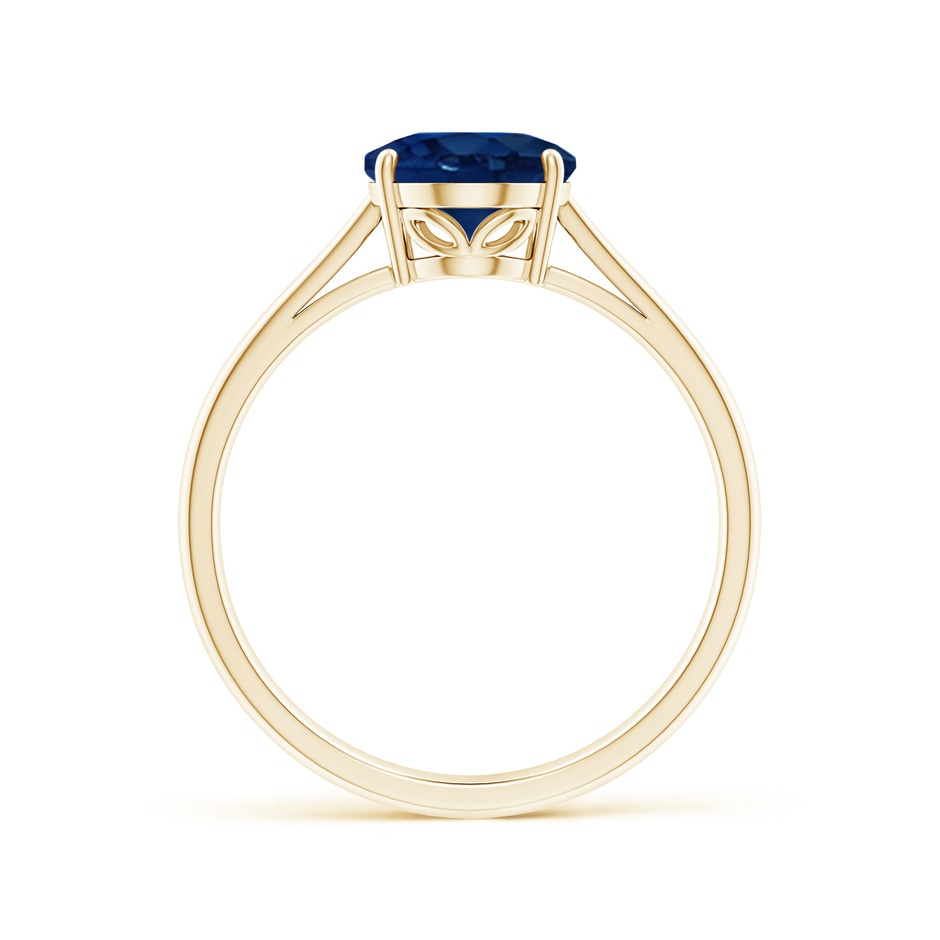 9x7mm AA Oval Solitaire Blue Sapphire Cocktail Ring in Yellow Gold side 199
