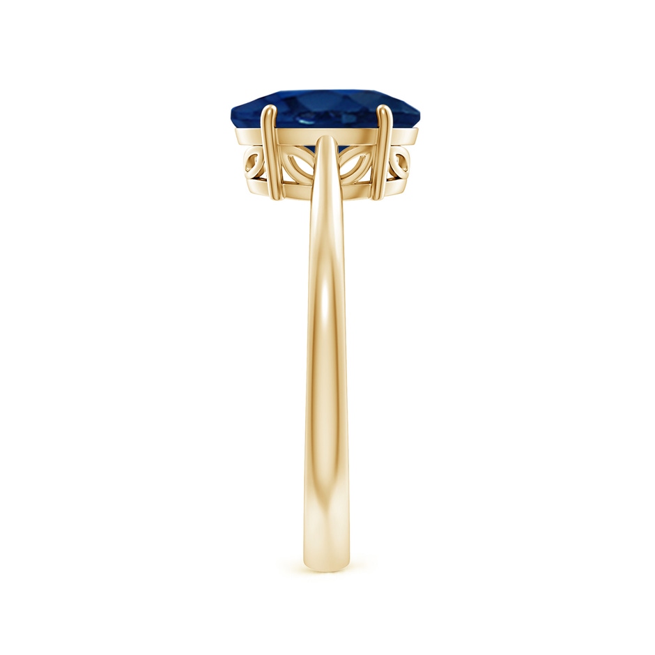 9x7mm AA Oval Solitaire Blue Sapphire Cocktail Ring in Yellow Gold side 299