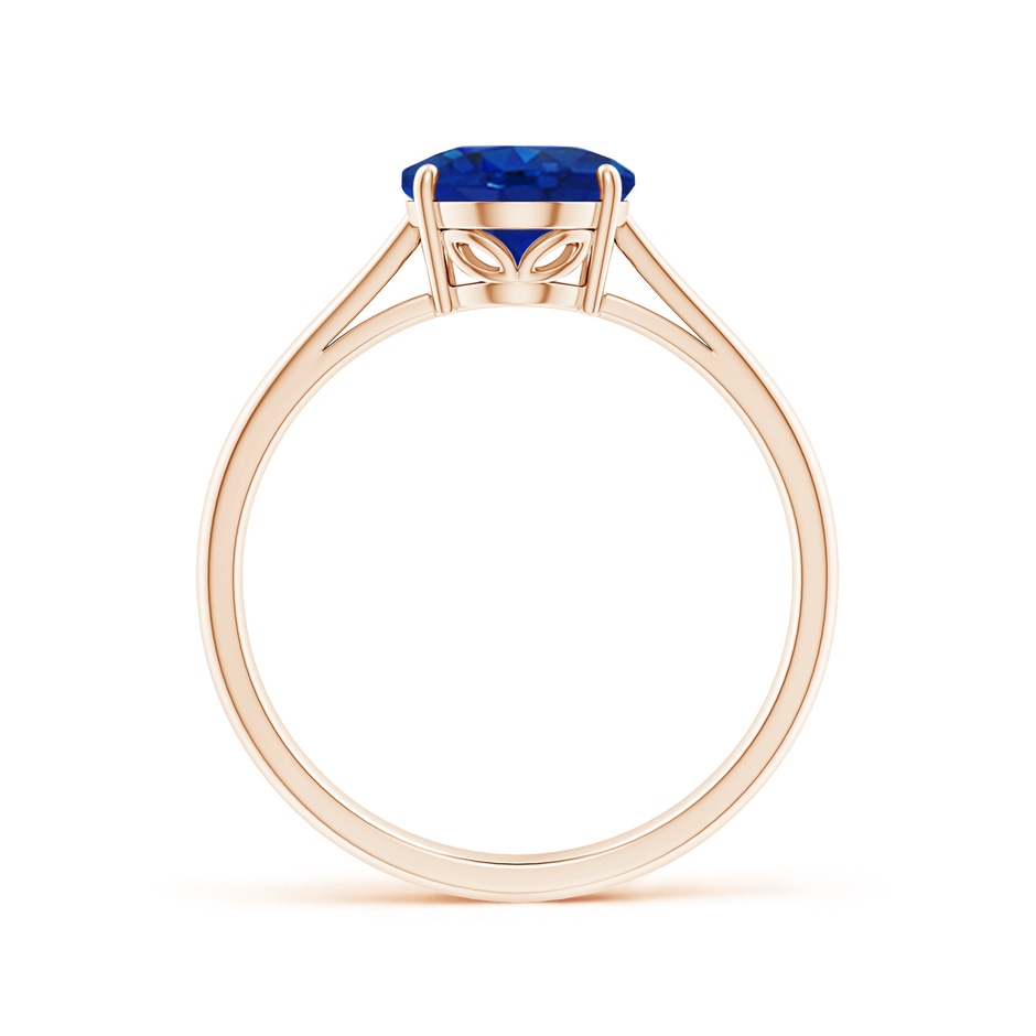 9x7mm AAA Oval Solitaire Blue Sapphire Cocktail Ring in Rose Gold side 199
