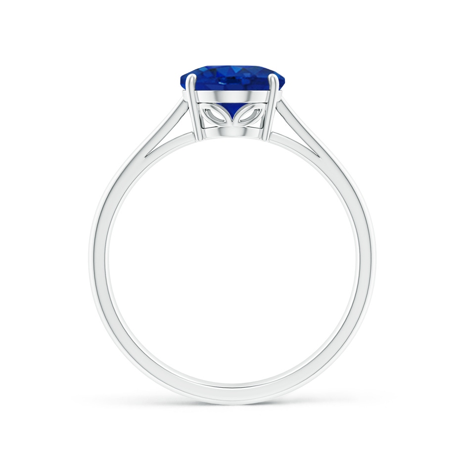 9x7mm AAA Oval Solitaire Blue Sapphire Cocktail Ring in White Gold side 199