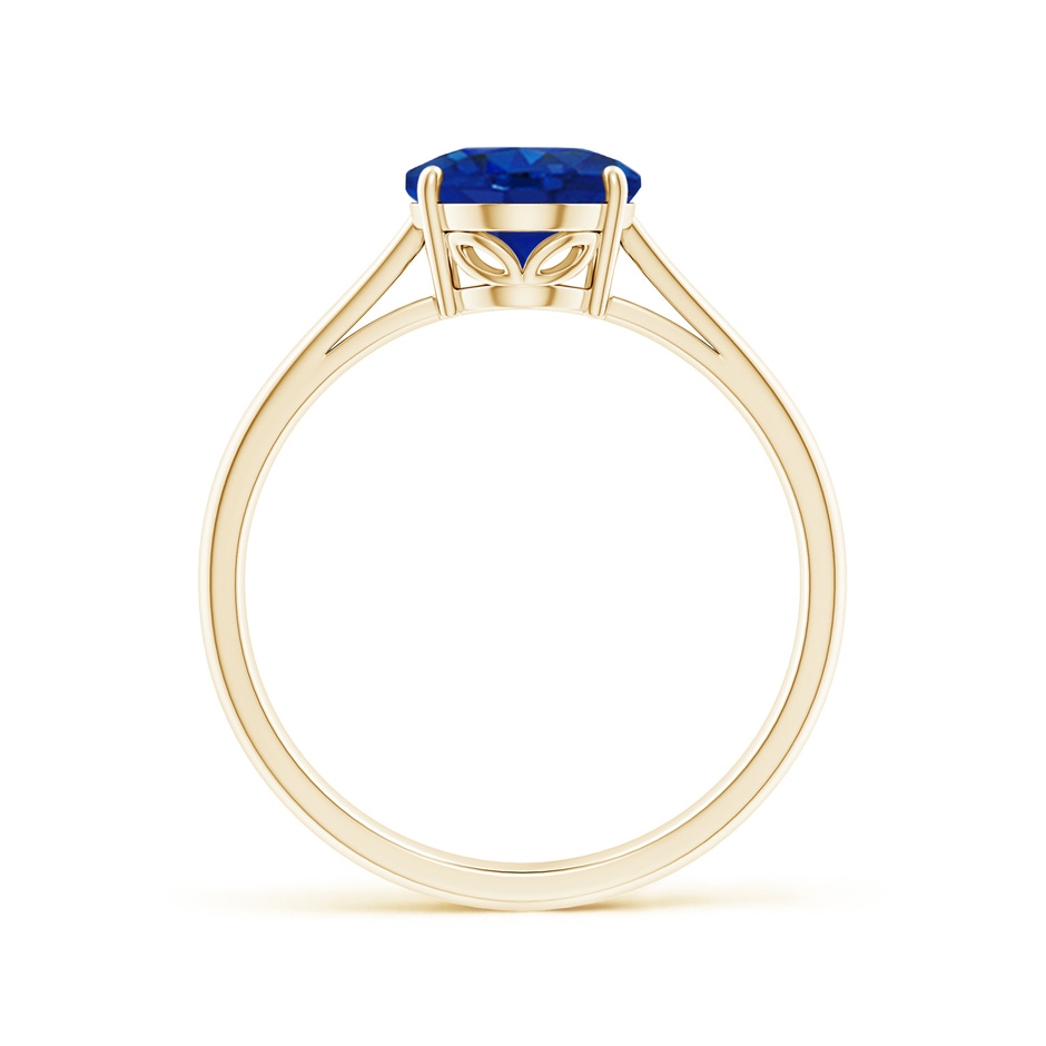 9x7mm AAA Oval Solitaire Blue Sapphire Cocktail Ring in Yellow Gold side 199