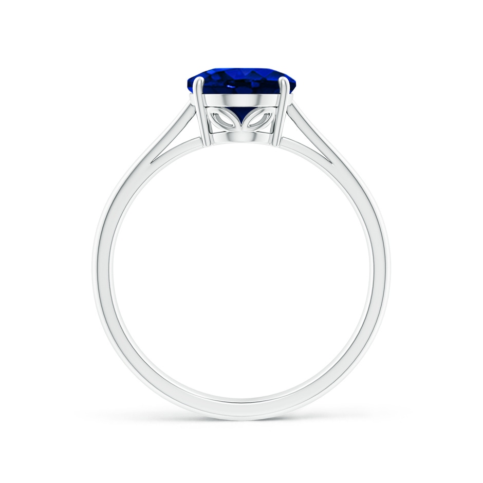 9x7mm AAAA Oval Solitaire Blue Sapphire Cocktail Ring in White Gold side 199