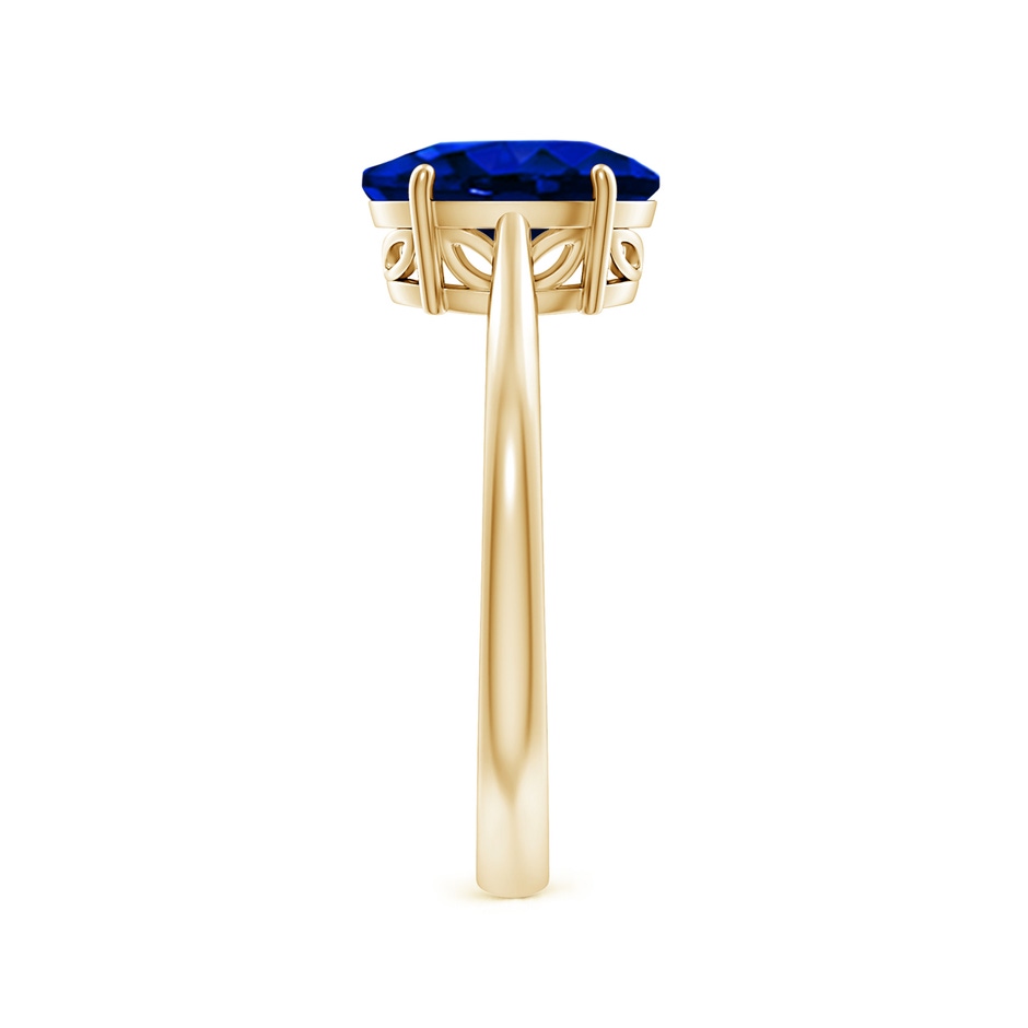 9x7mm AAAA Oval Solitaire Blue Sapphire Cocktail Ring in Yellow Gold side 299