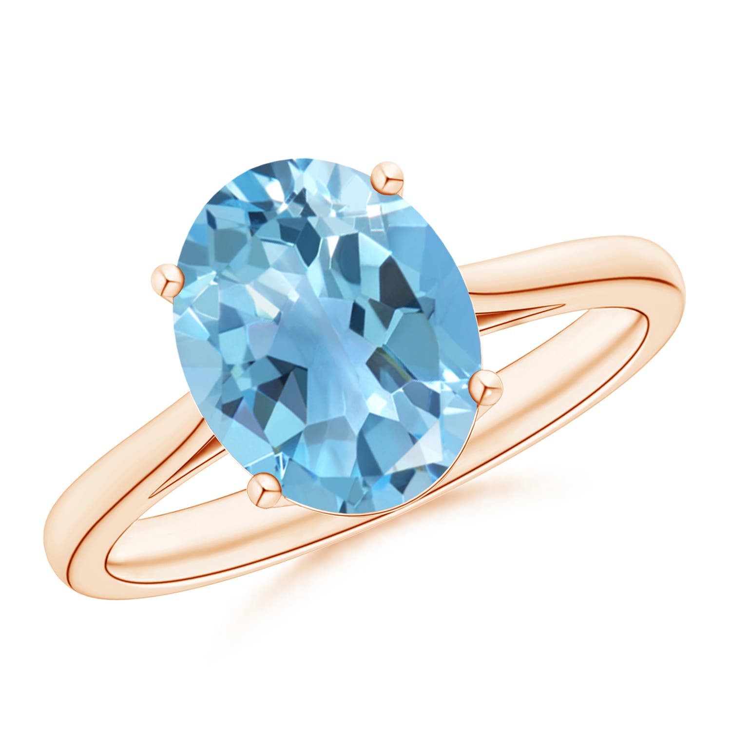 A - Swiss Blue Topaz / 3.25 CT / 14 KT Rose Gold