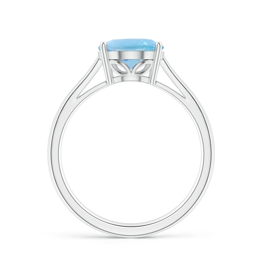 10x8mm A Oval Solitaire Swiss Blue Topaz Cocktail Ring in S999 Silver side 199