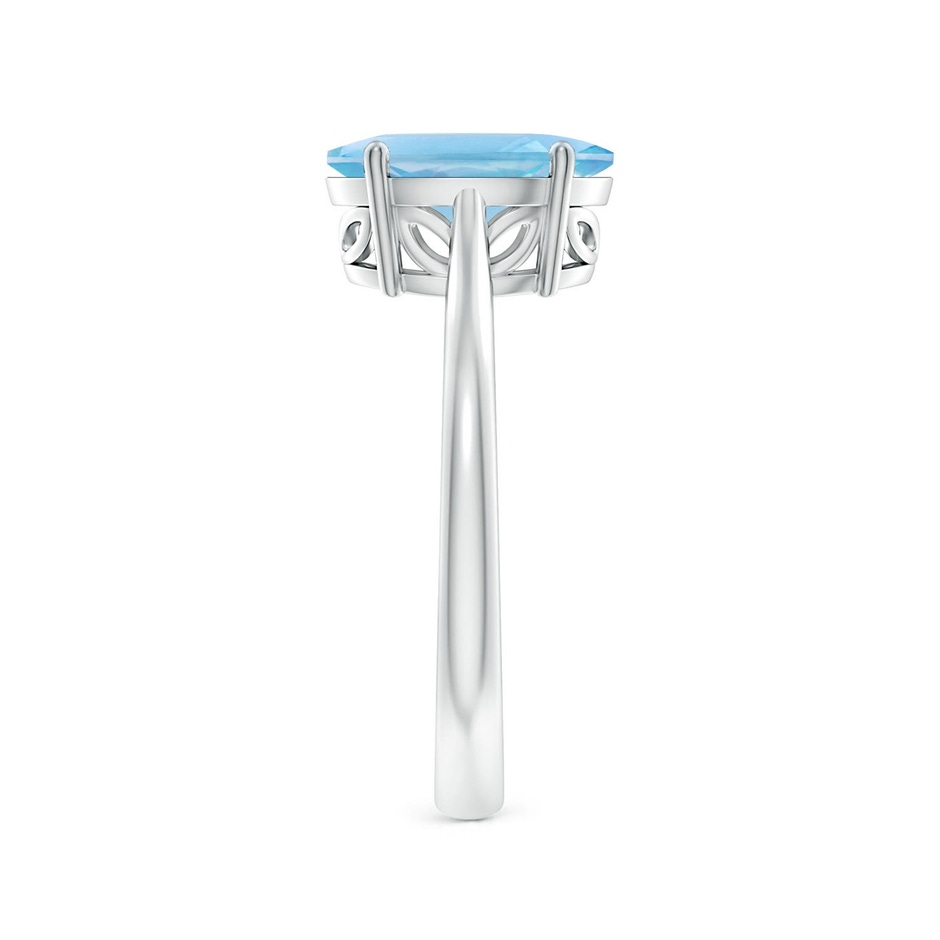 10x8mm A Oval Solitaire Swiss Blue Topaz Cocktail Ring in S999 Silver side 299