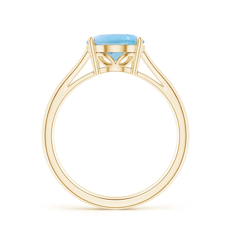 10x8mm A Oval Solitaire Swiss Blue Topaz Cocktail Ring in Yellow Gold side 199