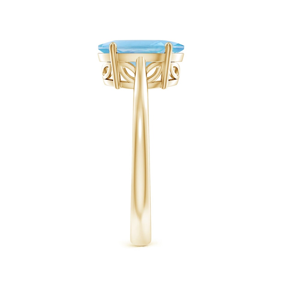 10x8mm A Oval Solitaire Swiss Blue Topaz Cocktail Ring in Yellow Gold side 299