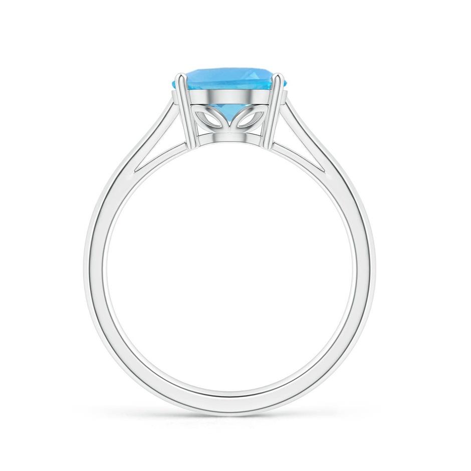 10x8mm AA Oval Solitaire Swiss Blue Topaz Cocktail Ring in S999 Silver side 199