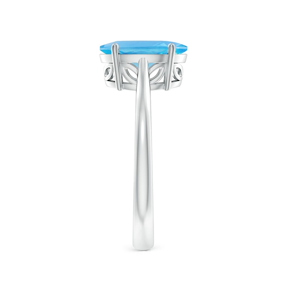 10x8mm AA Oval Solitaire Swiss Blue Topaz Cocktail Ring in S999 Silver side 299