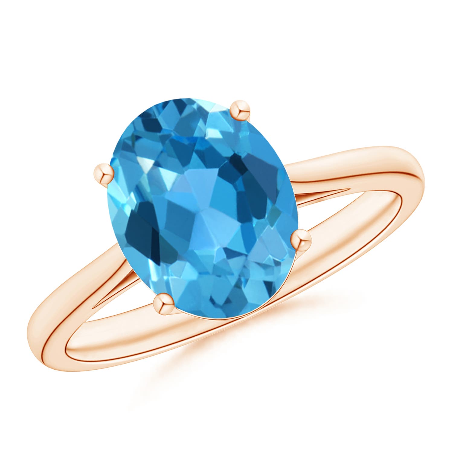 AAA - Swiss Blue Topaz / 3.25 CT / 14 KT Rose Gold