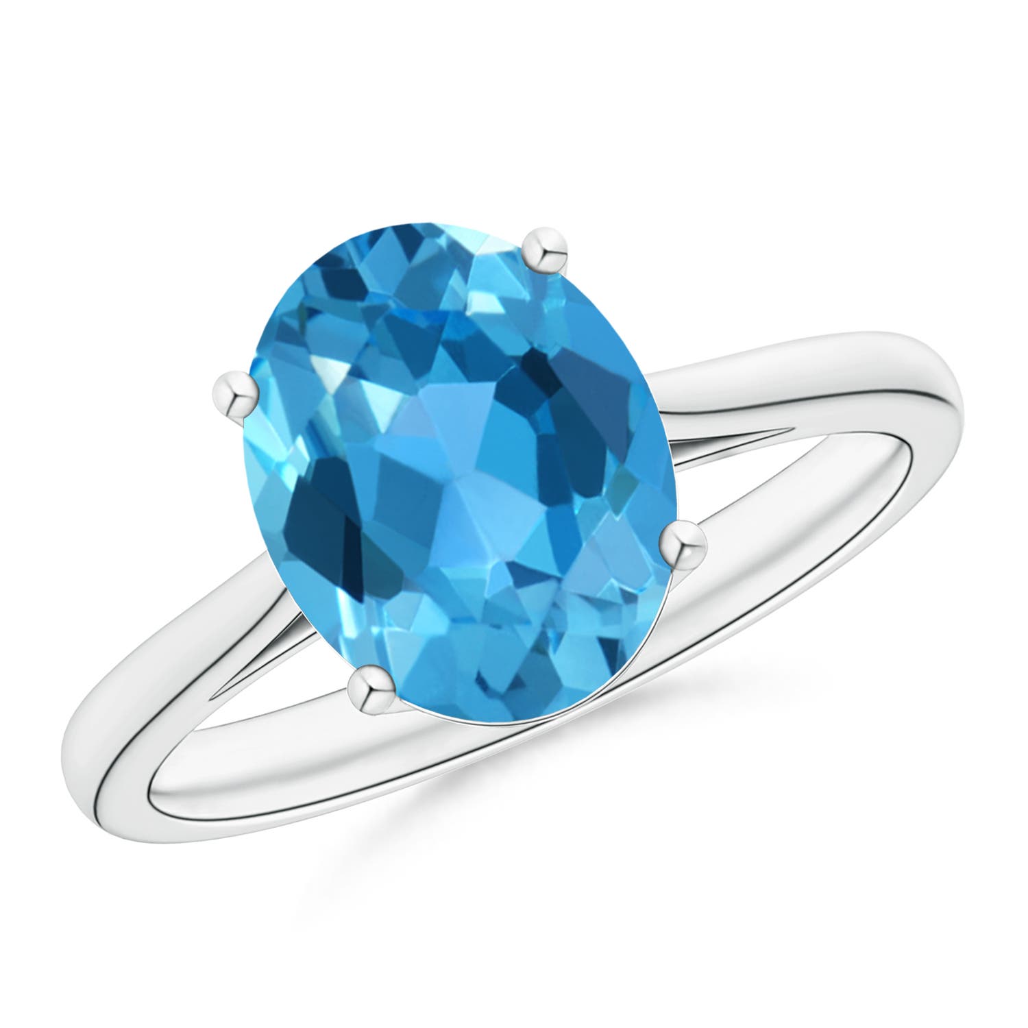 AAA - Swiss Blue Topaz / 3.25 CT / 14 KT White Gold