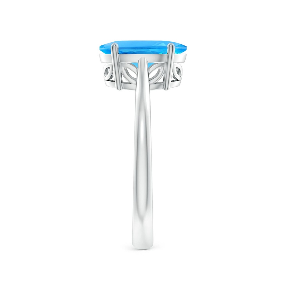 10x8mm AAAA Oval Solitaire Swiss Blue Topaz Cocktail Ring in P950 Platinum side 299