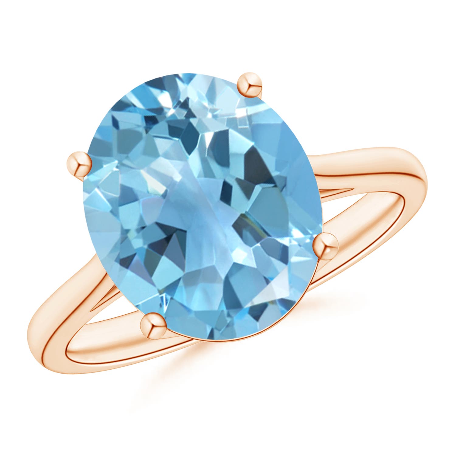 A - Swiss Blue Topaz / 5.6 CT / 14 KT Rose Gold